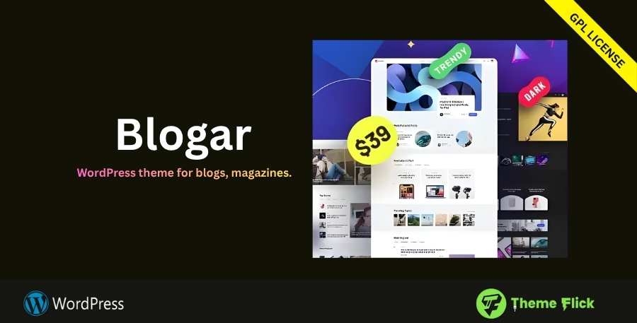 Blogar – Responsive WordPress theme for blogs, magazines, and news sites.