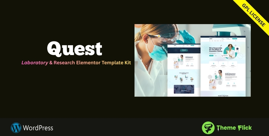QuestLab – Laboratory & Research Elementor Template Kit