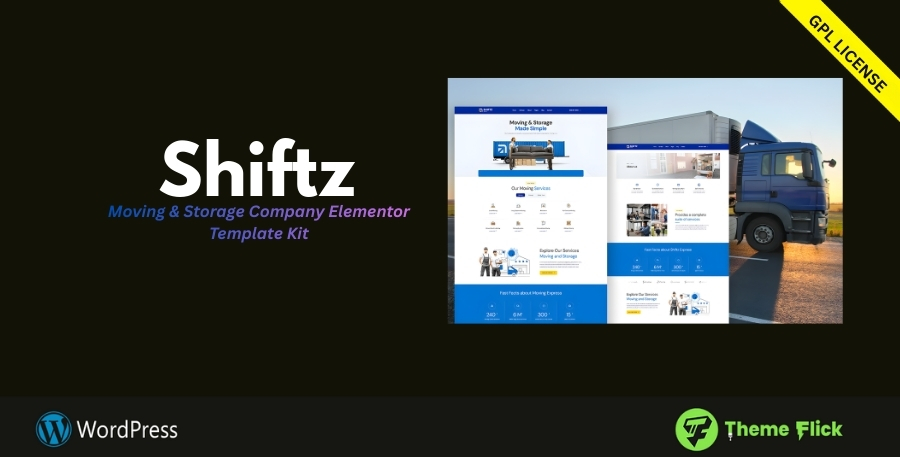 Shiftz – Moving & Storage Company Elementor Template Kit for Logistics & Relocation Services