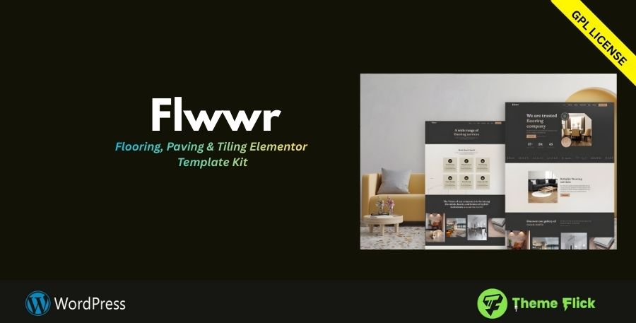 Flwwr – Flooring, Paving & Tiling Elementor Template Kit for Construction & Renovation Services