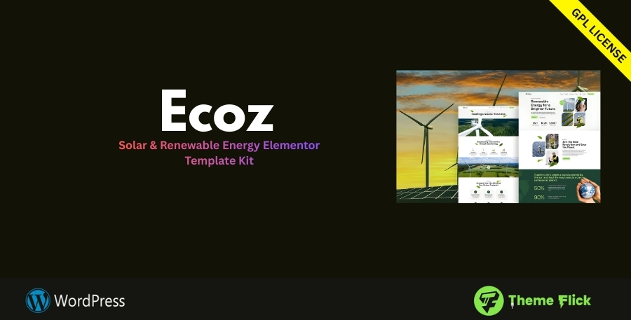Ecoz – Solar & Renewable Energy Solutions Elementor Template Kit