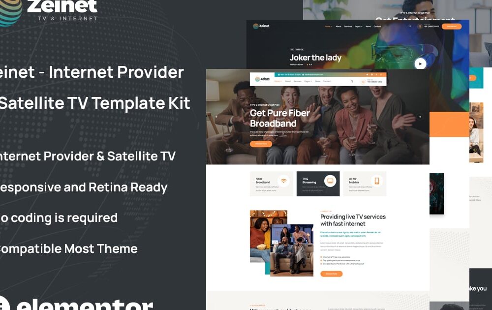 Zeinet - Internet Provider & Satellite TV Template Kit